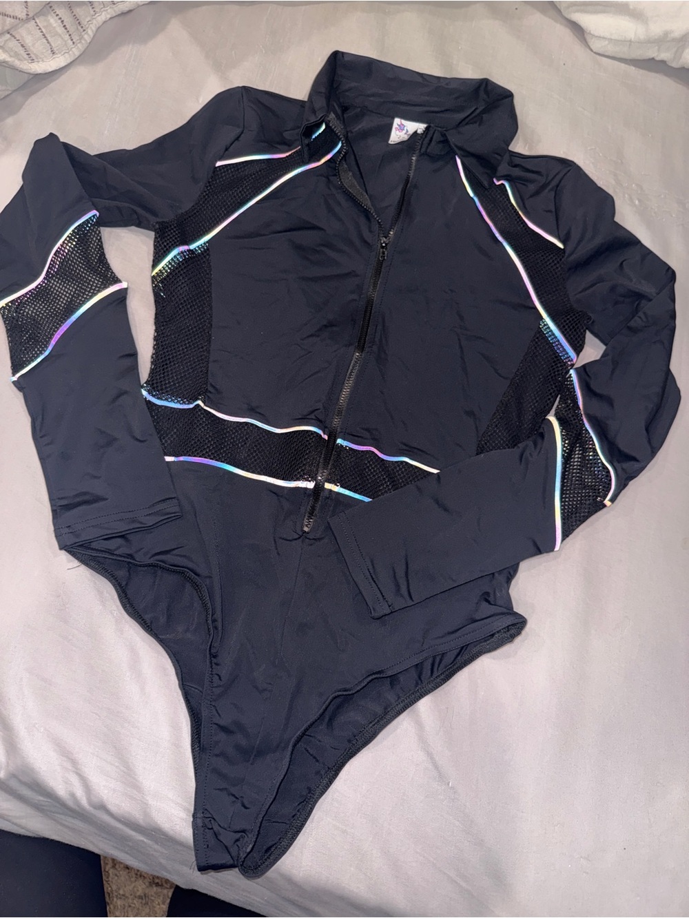 iHeartRaves bodysuit with Reflective Trim